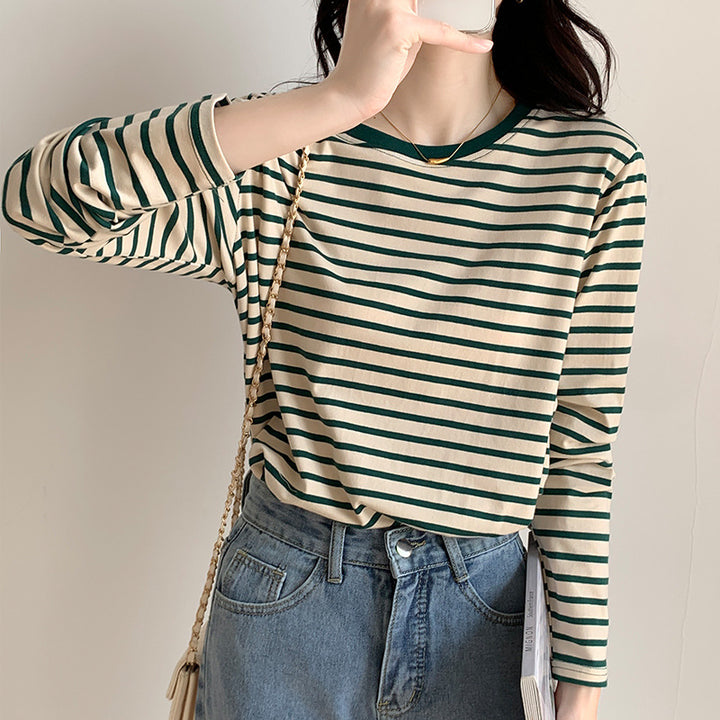 Damen Longsleeve-Shirt mit maritimem Streifenmuster und lässigem Schnitt Drune