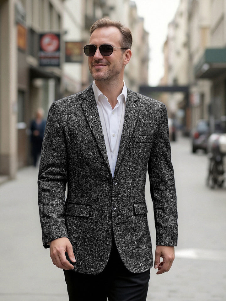 Herren eleganter strukturierter Freizeitblazer Drune