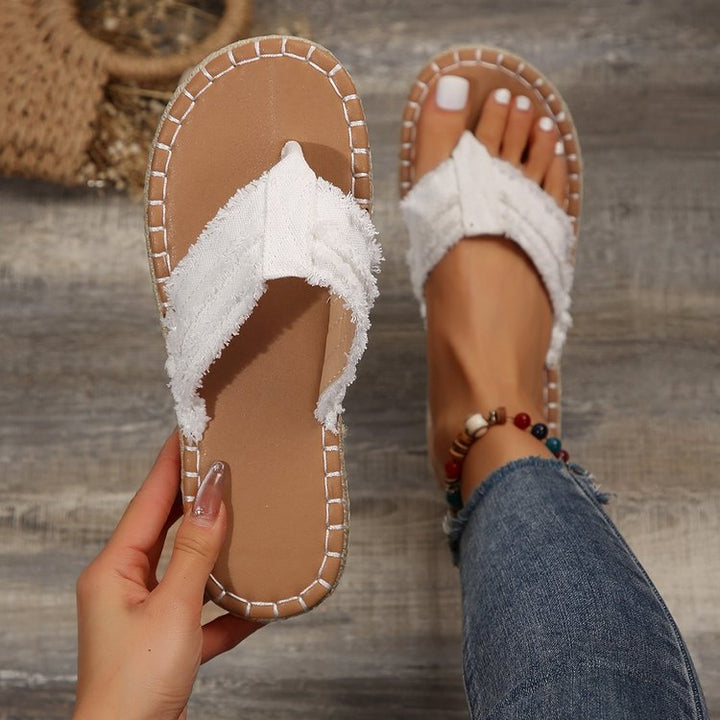 Damen Zehentrenner-Sandalen mit bequemen Riemen und ergonomischem Fußbett Drune