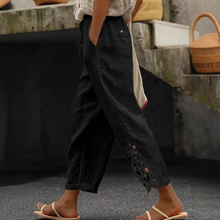Damen Freizeithose mit aufwendigen Stickereien Drune