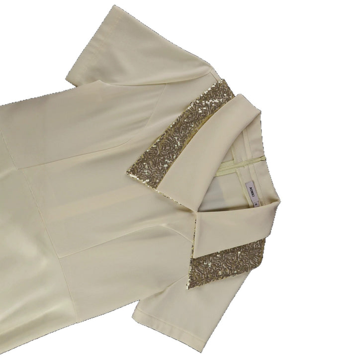 Damen Elegantes Kleid mit glamourösem Paillettenkragen Drune