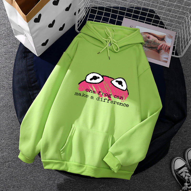 Damen Kapuzenpullover mit kreativem Froschdesign Drune