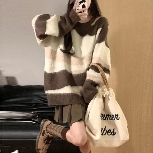 Damen Kuscheliger Oversized-Pullover mit modernen Farbverläufen Drune