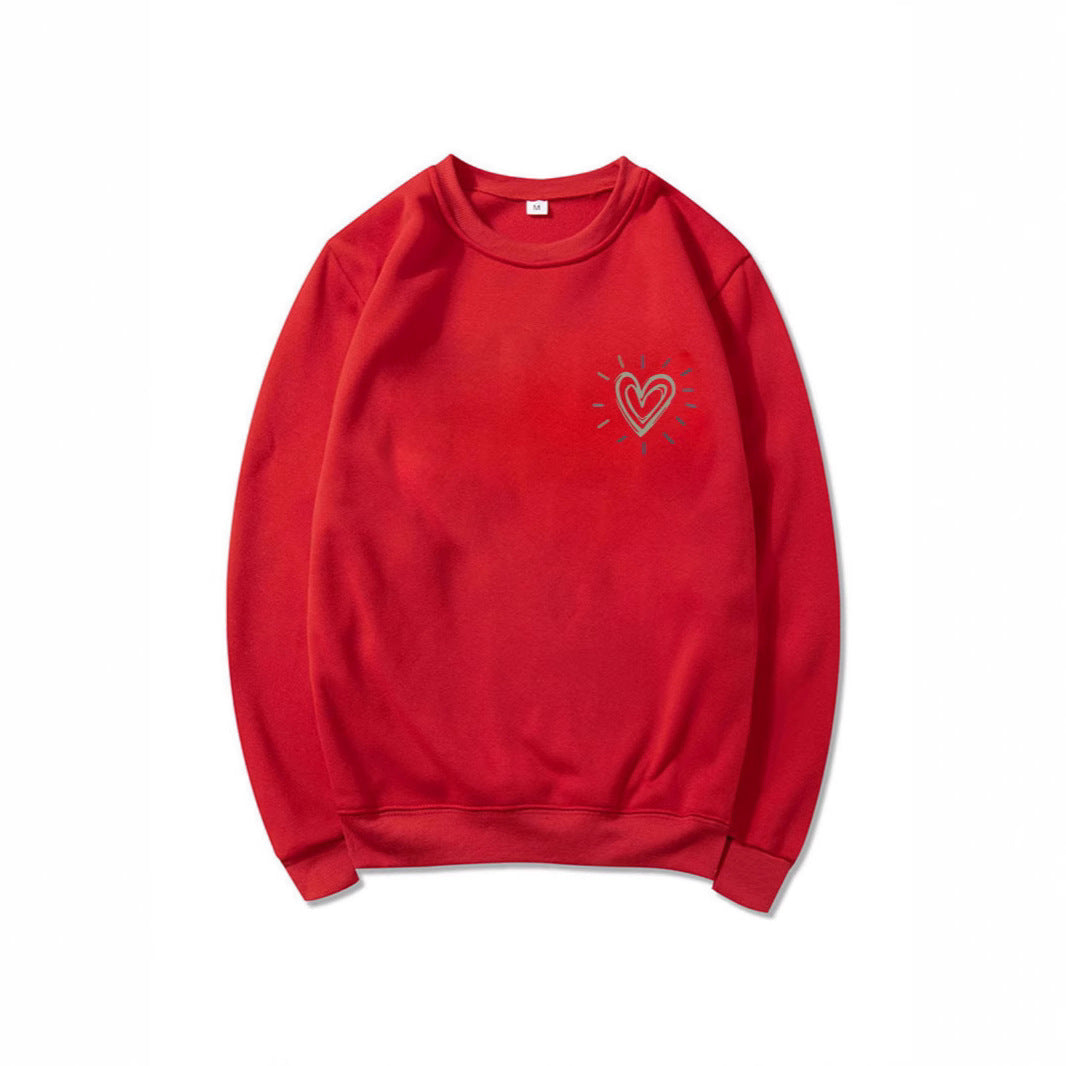 Damen Oversized Sweatshirt mit niedlichem Herzmotiv und lässigem Schnitt Drune