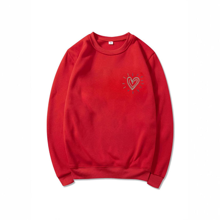Damen Oversized Sweatshirt mit niedlichem Herzmotiv und lässigem Schnitt Drune