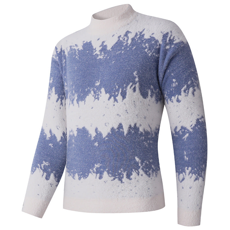 Herren trendiger Pullover mit strukturiertem Farbverlauf Drune