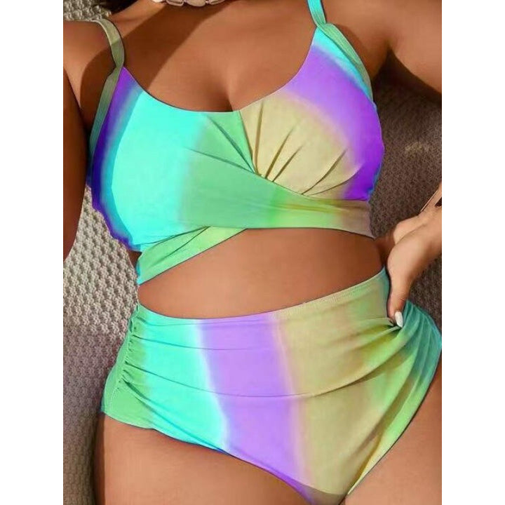 Damen Bikini-Set mit modischer Wickeloptik und hohem Bund Drune