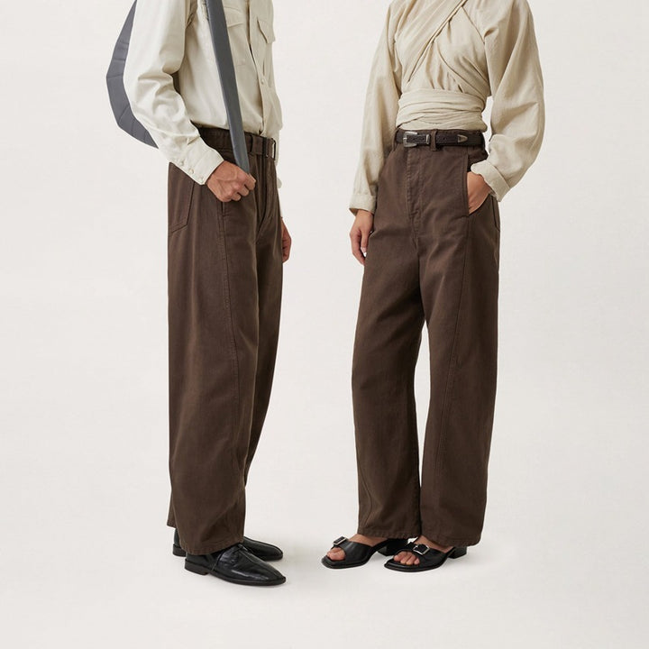 Damen Elegante und bequeme High-Waist-Hose mit Gürtel Drune