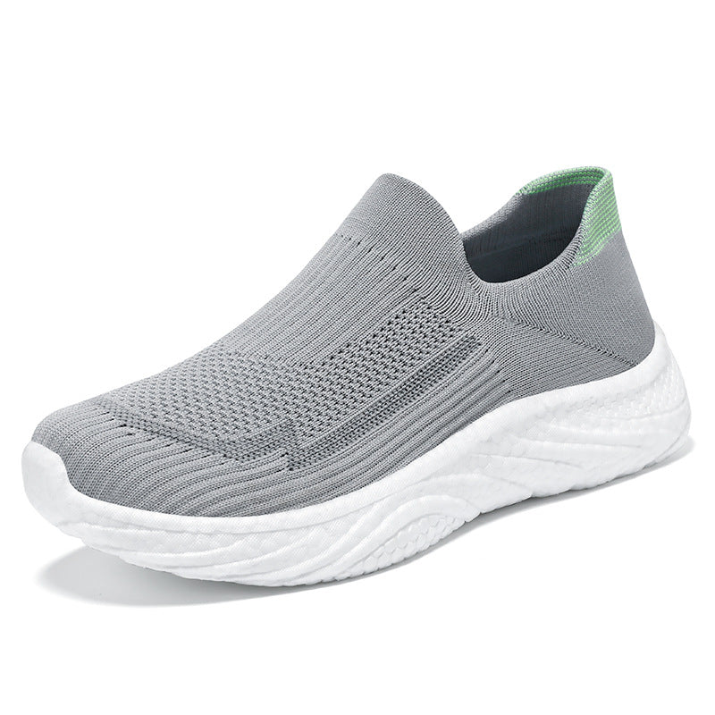 Damen nan nahtloser Strick-Slip-On Komfort-Laufschuh mit sockenähnlichem Schaft und gedämpfter Wellen-EVA-Sohle Drune