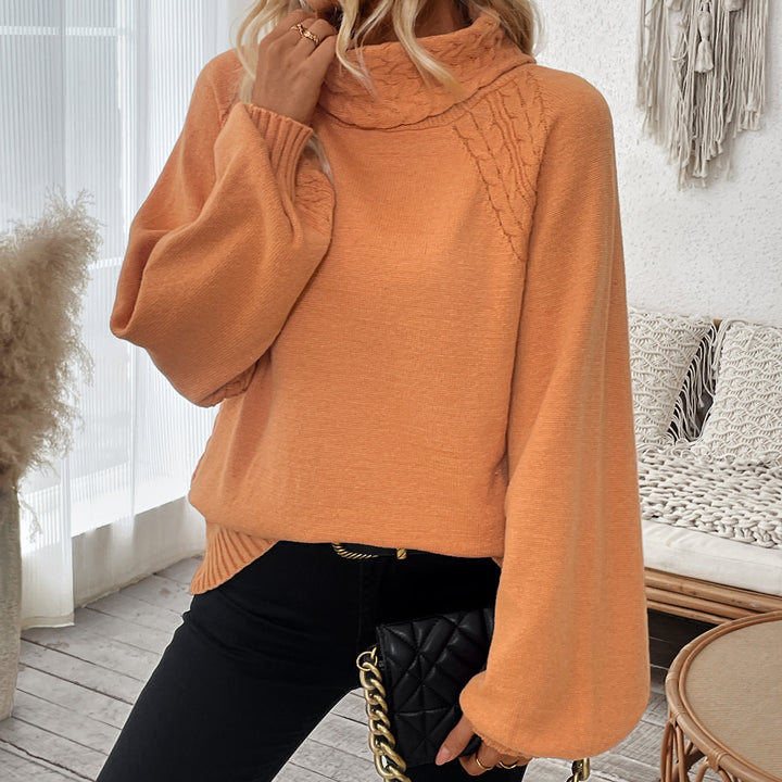 Damen Strickpullover mit hohem Kragen Drune