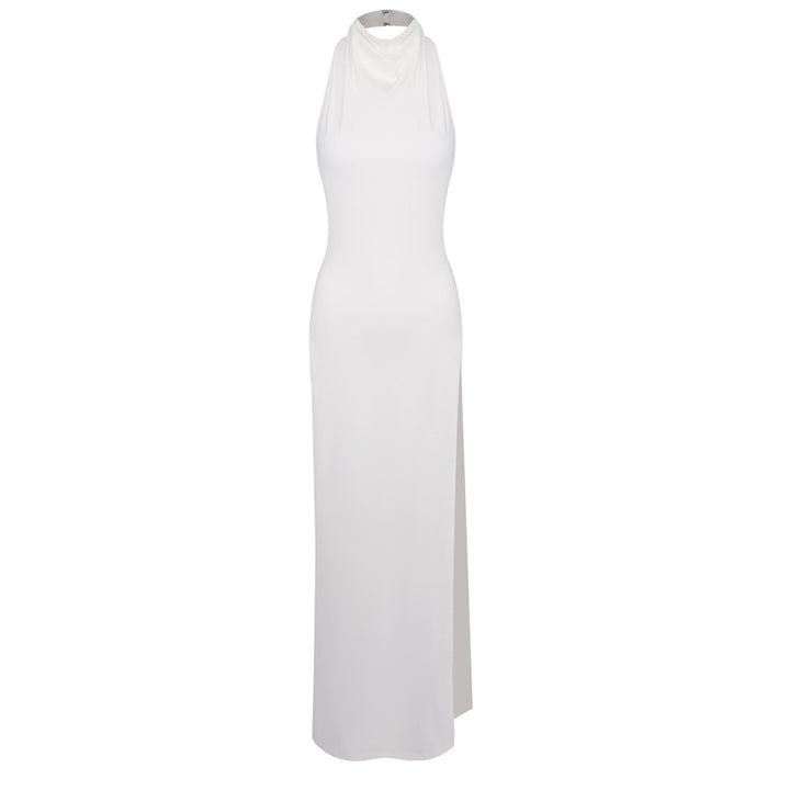 Damen Elegantes Maxikleid mit hochgeschlossenem Design und seitlichem Schlitz Drune