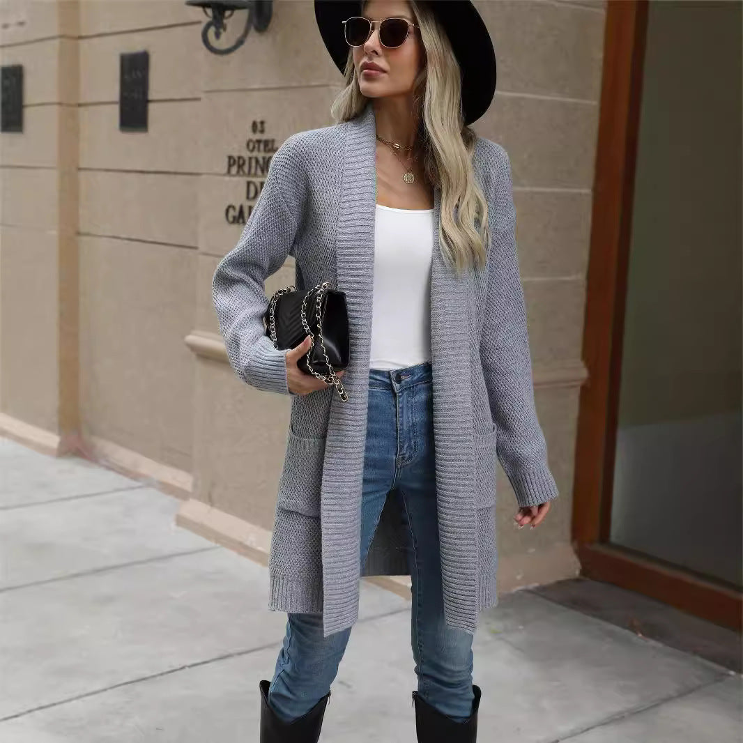 Damen Strickjacke mit offener Vorderseite und lässigem Schnitt Drune