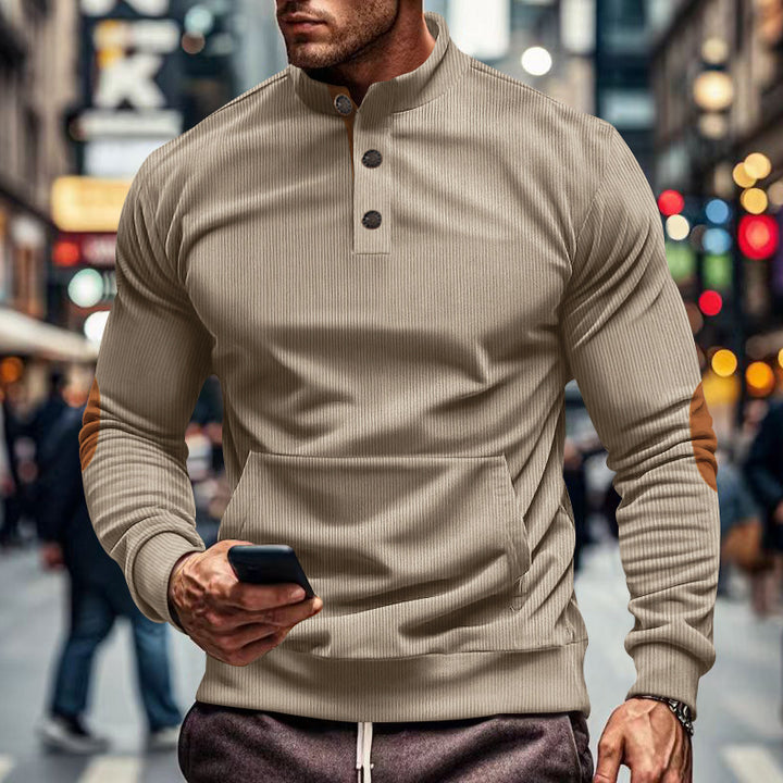 Herren Sportlicher Pullover mit praktischem Knopfverschluss und komfortablem Schnitt Drune