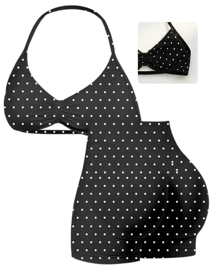 Damen Sportlicher Bikini mit gepolstertem Oberteil und hoher Taille Drune