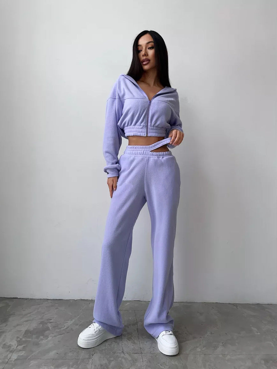 Damen kuscheliges Fleece-Loungewear-Set Drune