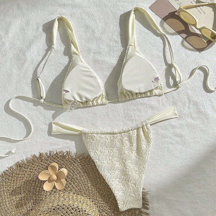 Damen Raffinierter Triangel-Bikini mit strukturierter Oberfläche Drune