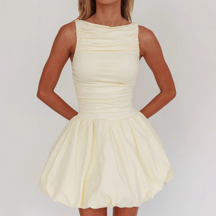 Damen Elegant eingeräumtes Cocktailkleid mit voluminösem Rock Drune