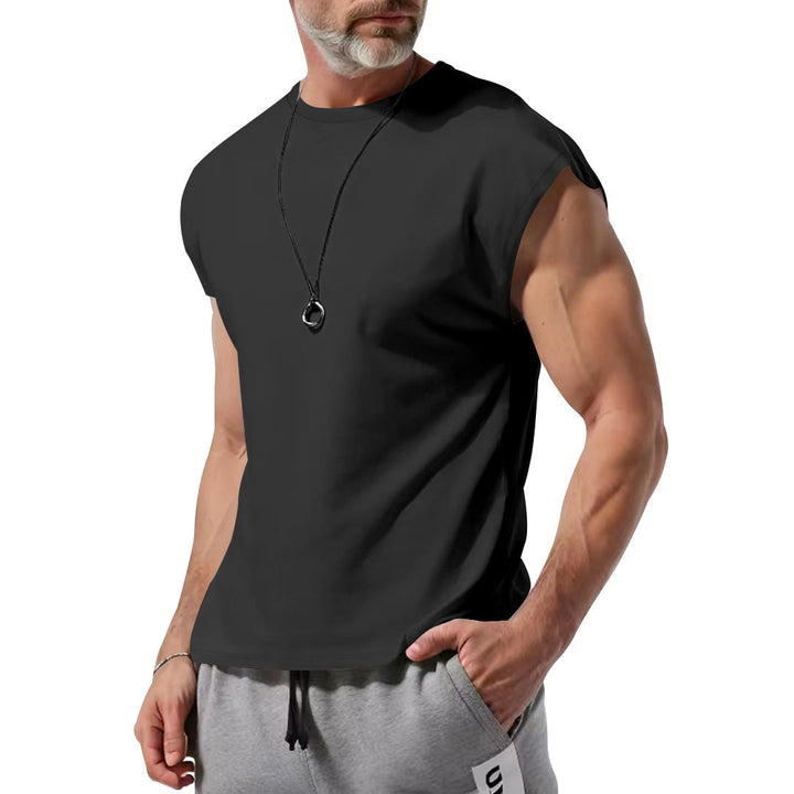 Herren nan athletisches abgeschnittenes Tanktop mit breiten Armöffnungen und Rundhalsausschnitt Drune