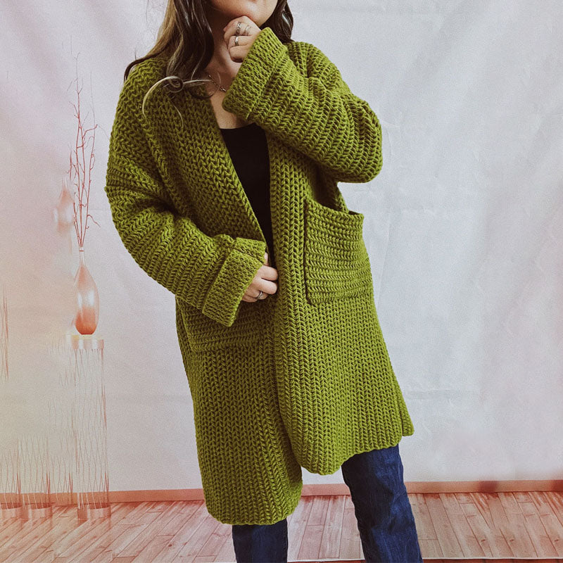 Drune | Einfarbige Strickjacke