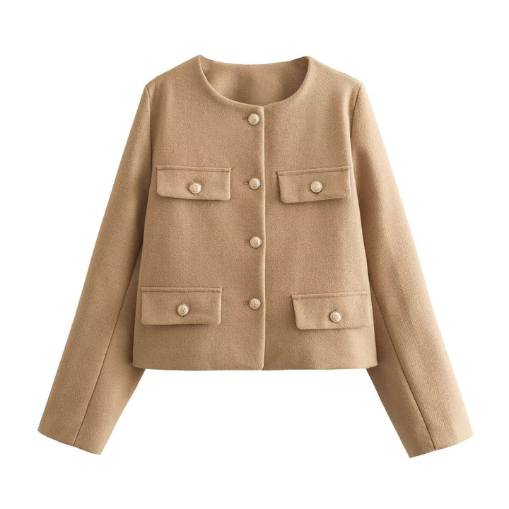Damen Übergangsjacke mit klassischen Knopfdetails und praktischen Pattentaschen Drune