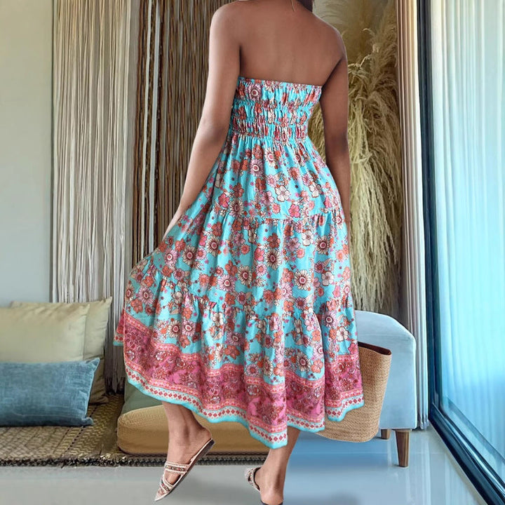 Damen Sommerlicher Maxirock mit floralen Mustern und voluminösem Saum Drune