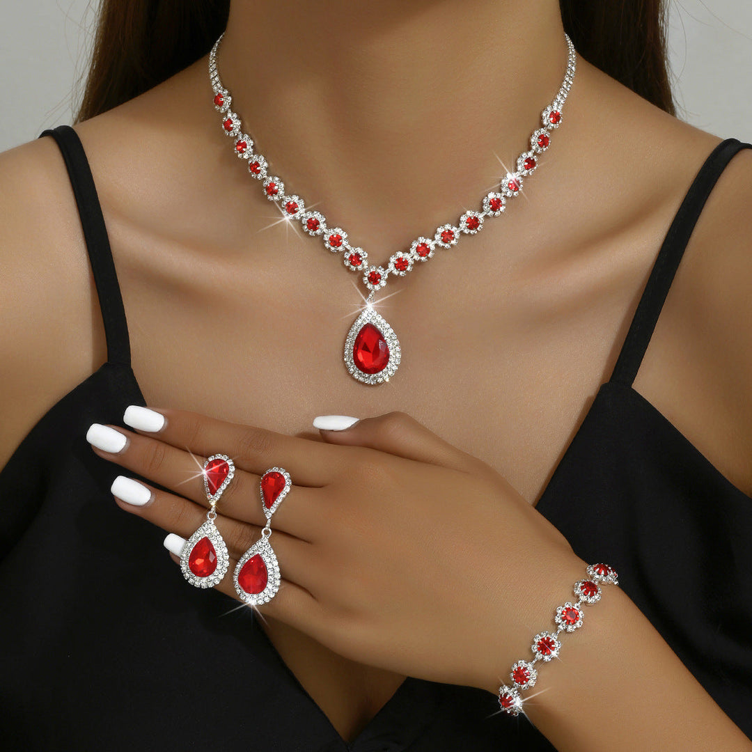 Drune | Galvanisiertes Strass-Schmuckset