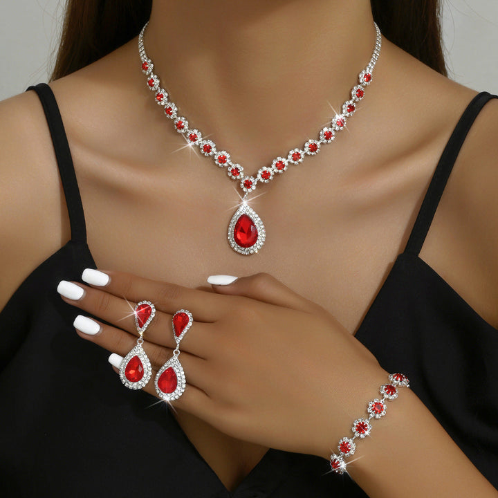 Drune | Galvanisiertes Strass-Schmuckset