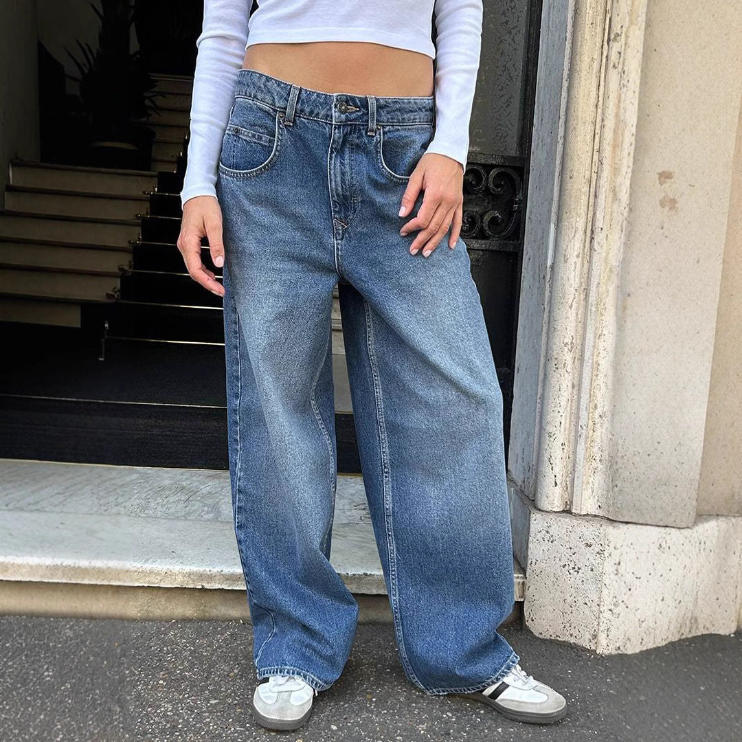 Damen Weit geschnittene Jeans im lässigen Oversized-Stil Drune