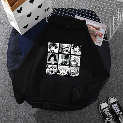 Damen Kapuzenpullover mit künstlerischem Manga-Motiv Drune