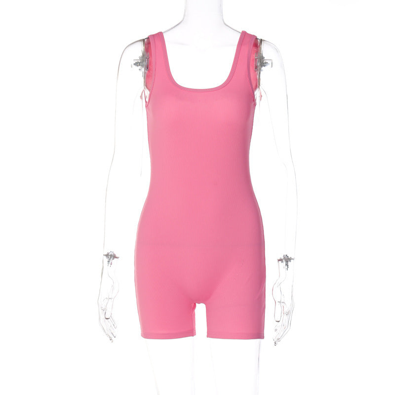 Damen figurbetontes Minikleid-Einteiler mit breiten Trägern und aufregendem Rückenausschnitt Drune