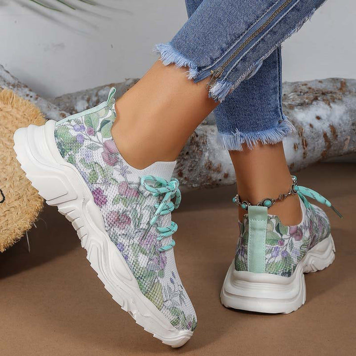 Drune | Breite Sneaker Mit Blumenmuster Für Damen