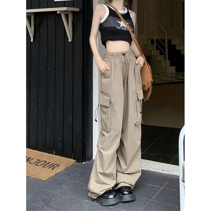 Damen Cargo-Hose mit seitlichen Taschen und elastischem Bund Drune