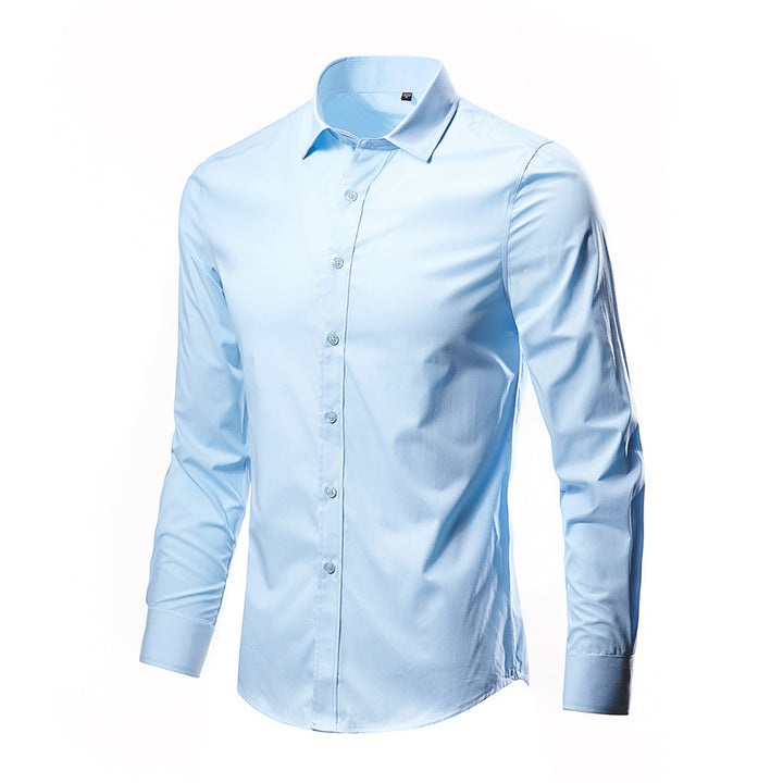 Herren nan Slim-Fit Businesshemd aus Stretch-Baumwollmix mit Kentkragen Drune
