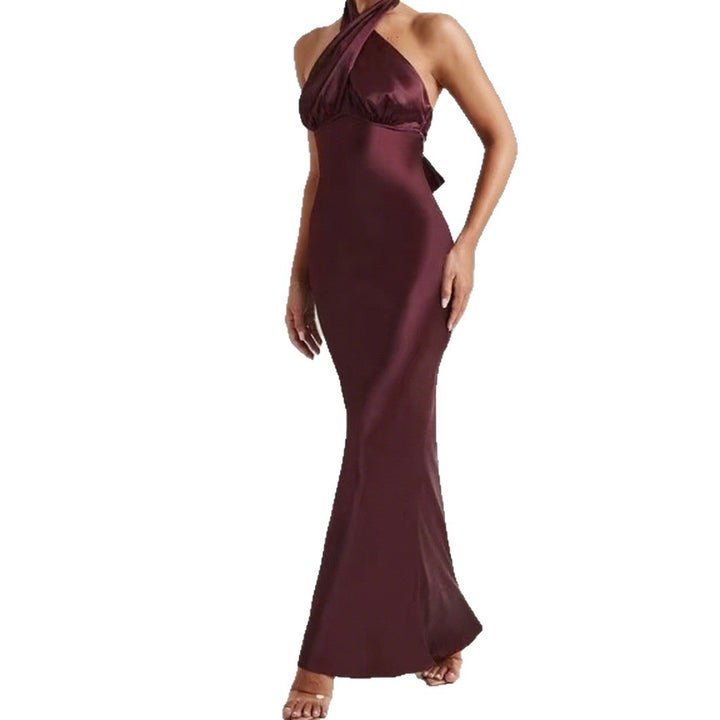 Damen Elegantes Abendkleid mit schulterfreiem Halterneck-Design und figurformendem Schnitt Drune