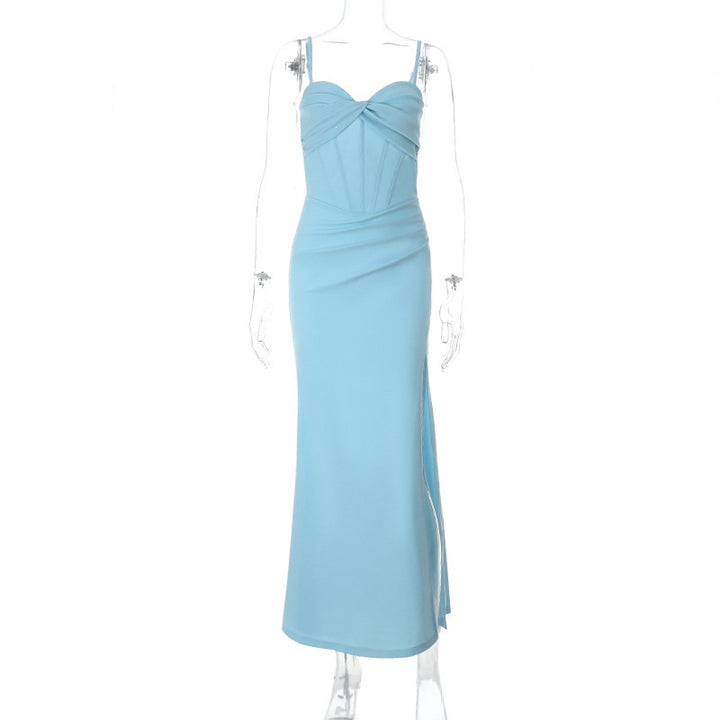 Damen Figurbetontes Maxikleid mit elegantem Wickeldesign Drune