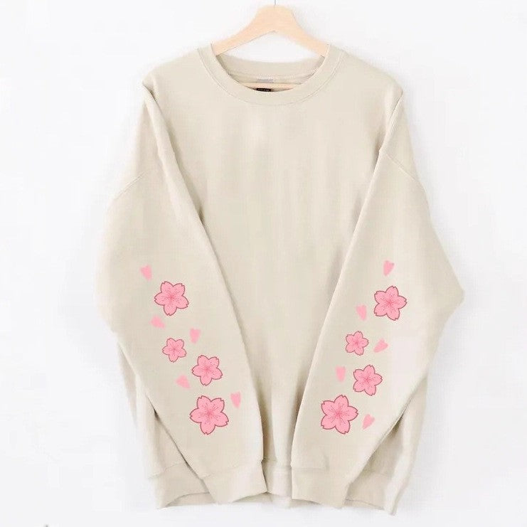 Damen Sweatshirt mit floralem Design und großzügigen Ärmeln Drune