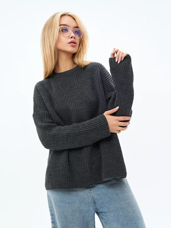 Damen Grobstrickpullover Drune