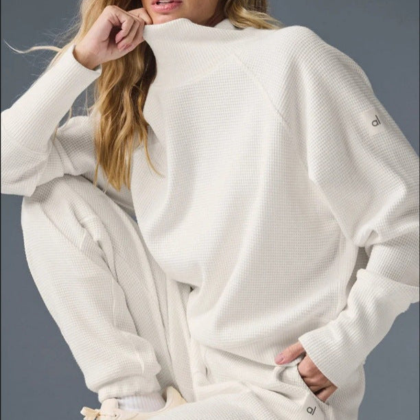 Damen Cozy Waffelstrick Sweater Set Drune