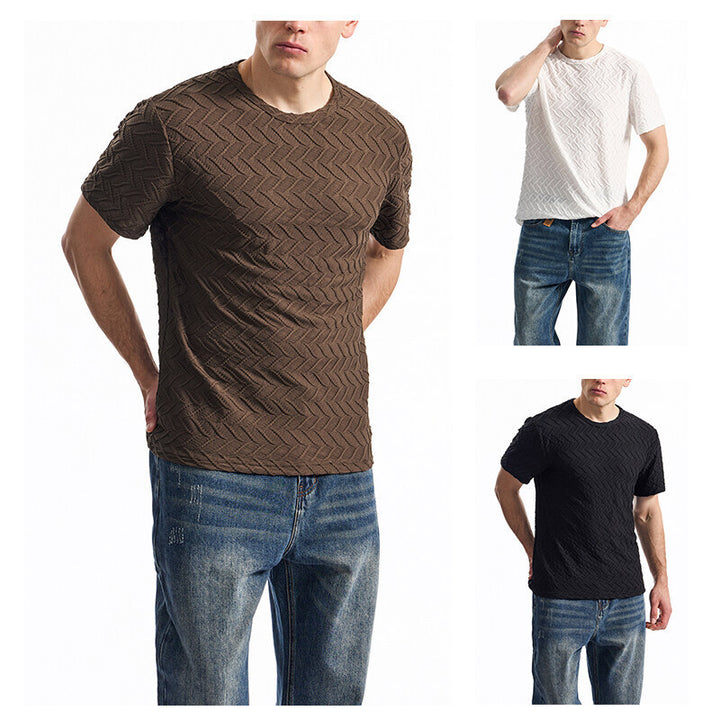 Herren modernes T-Shirt mit strukturiertem Design Drune