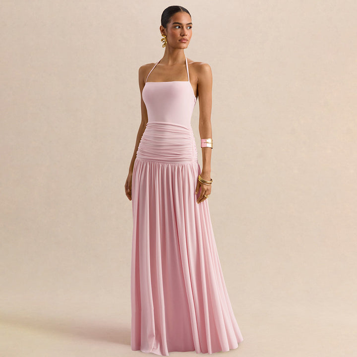 Damen Elegantes Abendkleid mit Off-Shoulder-Design und Fließendem Cape Drune