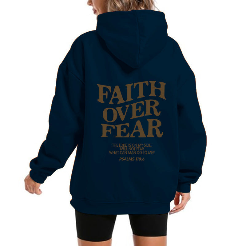 Damen Kapuzensweater mit motivierendem Schriftzug und bequemem Schnitt Drune