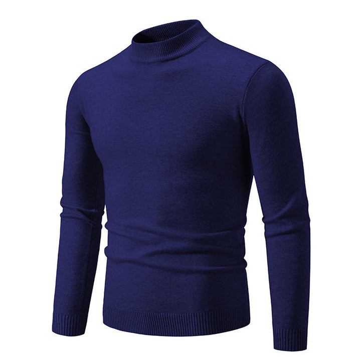 Herren nan taillierter Rollkragenpullover aus feinem Feinstrick mit geripptem Kragen Drune