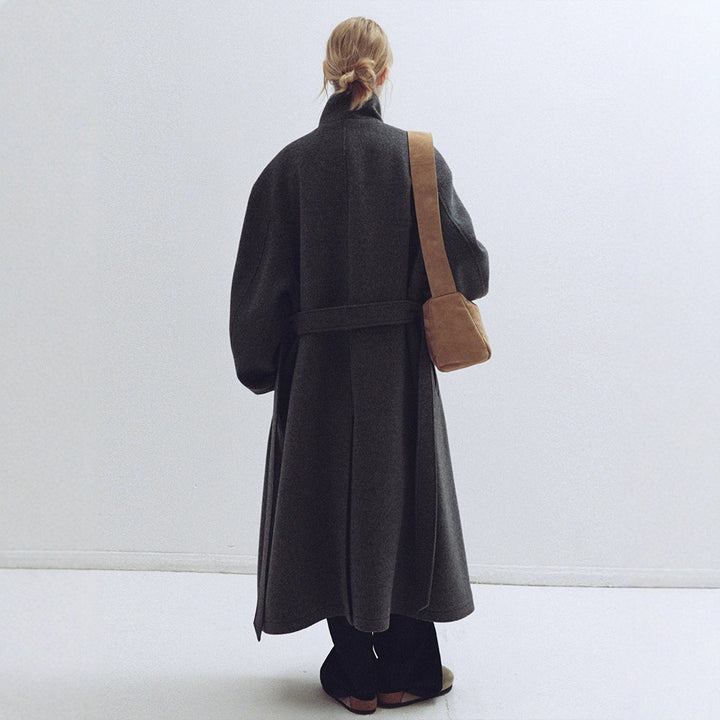 Damen eleganter und oversize Wollmantel Drune