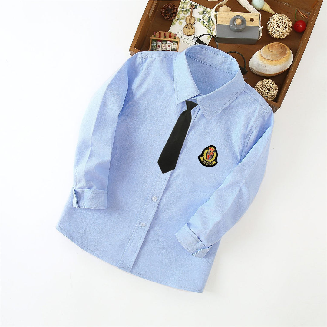 Damen klassisches Langarmhemd mit Wappen Drune
