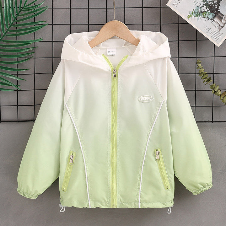 Damen nan leichter Kapuzen-Windbreaker mit Reißverschluss und verdeckten Taschen Drune