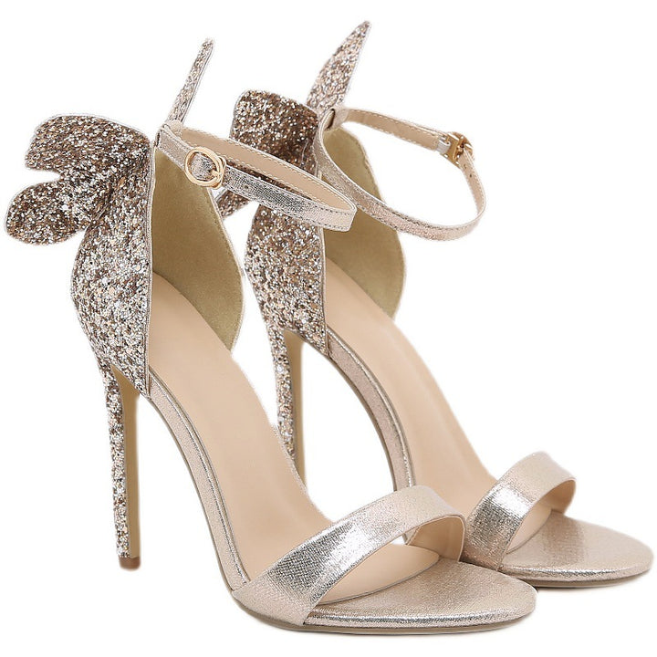 Damen High Heel Sandalen mit funkelnden Schleifenakzenten Drune