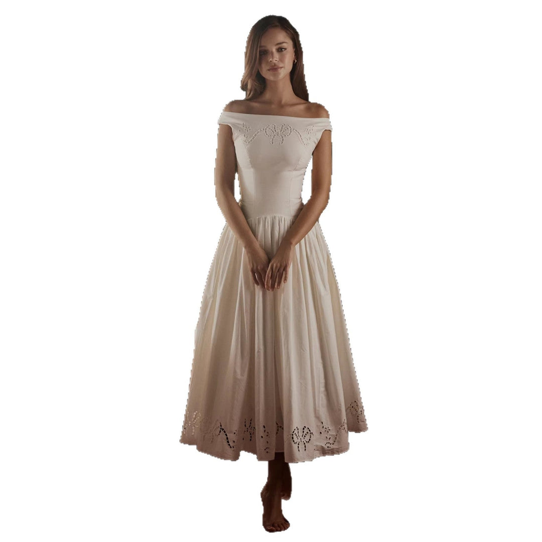 Damen Elegantes Midi-Kleid mit incisierten Details Drune