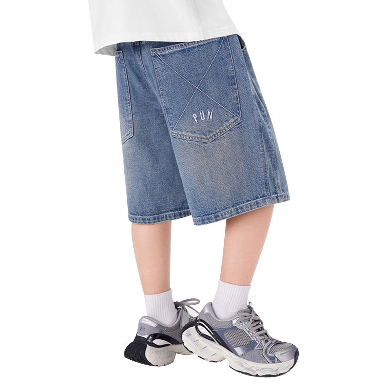 Jungen lässige Denim-Shorts mit aufwendigen Details Drune