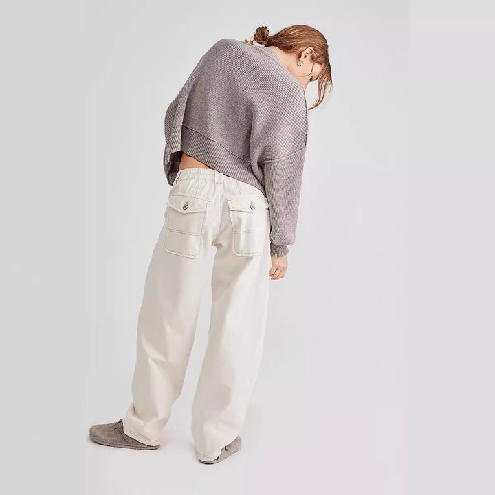 Damen weite Cargo-Jeans mit einzigartigen Taschen und lässigem Schnitt Drune