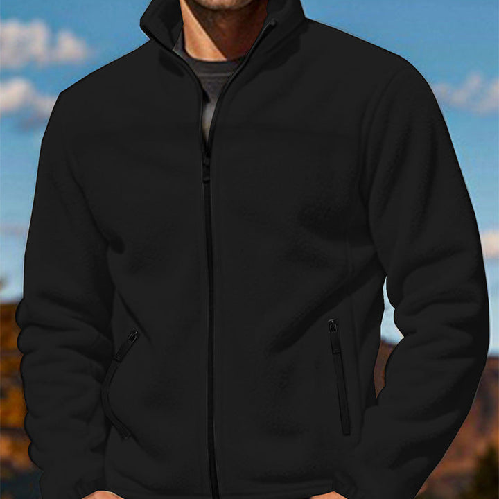 Herren Fleecejacke mit hochschließendem Kragen und Reißverschlusstaschen Drune